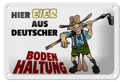 Produktbild von Blechschild Hinweis 18x12cm Hier Eier aus deutscher Bodenhaltung