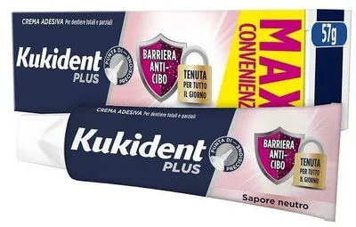 Produktbild von KUKIDENT PLUS BARRIERE ANTI-ESSENSCHMIERE, NEUTRAL, ZAHNPROTHESE-FIXIERCREME, 57 g