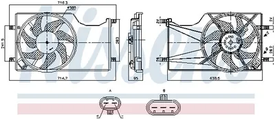Produktbild von NISSENS 850098 Lüfter Motorkühlung Kühlerlüfter für OPEL Corsa E Schrägheck (X15) Wasserkühler Ø385mm