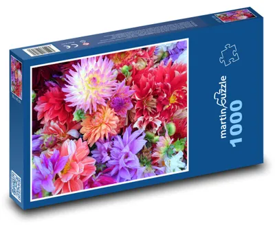 Zdjęcie produktu dla Puzzle 1000 Kolorowe Kwiaty Delfinium - martinpuzzle