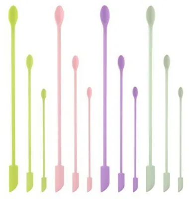 Immagine prodotto di Set di spatole in silicone, 12 pezzi, 3 dimensioni, 4 colori, per uso in cucina e cosmetica