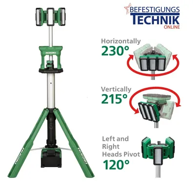 Produktbild von HiKOKI Akku-Baustellenstrahler 18 V, Stativ-Leuchte mit 4000 lm