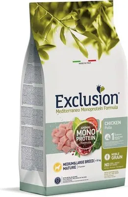 Produktbild von Exclusion NGMCM12, Senior, Groß (26-44 kg), Mittelgroß (11-25 kg), Huhn, 12 kg