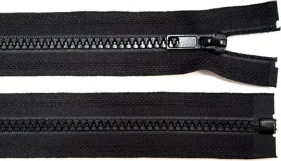 Obrázek produktu pro Zip kostěný, NEdělitelný, 5mm, 30cm délka, černý / 1 m