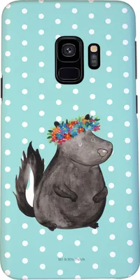 Produktbild von Mr. & Mrs. Panda Samsung Galaxy S9 Handyhülle Stinktier Mädchen - Türkis Pastell - Geschenk, Yoga, Smartphone Hülle, Wildtier, Handy Schutzhülle, Raubtier, Skunk, Namaste