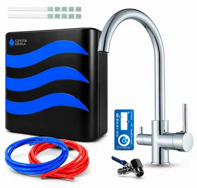 Produktbild von Ari 3-Wege-Küchenarmatur Linko, Chrom, Spültischarmatur Im Set Mit Wasserfiltersystem, 360° Schwenkbar, Für Gefiltertes Trinkwasser