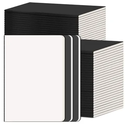 Produktbild von Leeres A5 Notizbuch aus schwarzem Kraftpapier, Set von 6
