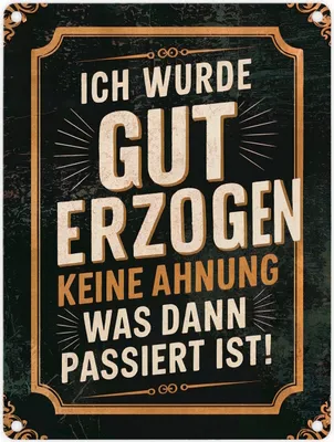 Produktbild von Gut erzogen dann Chaos Metallschild in 15x20 cm
