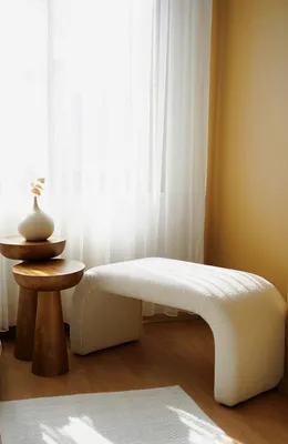 Produktbild von Hanah Home, Nu Bench - White, Fußhocker & -bänke, Sitzpuff, Weiß, Polyester, 106 x 45 x 46 x  cm