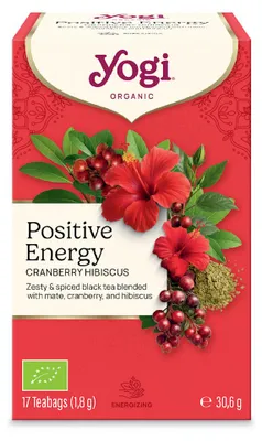 HERBATKA POZYTYWNA ENERGIA ŻURAWINA - HIBISKUS (POSITIVE ENERGY CRANBERRY HIBISCUS) BIO (17 x 1,8 g) 30,6 g - YOGI