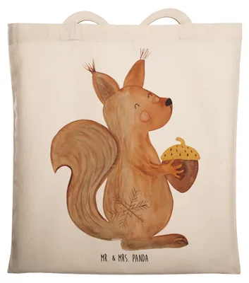 Produktbild von Mr. & Mrs. Panda Shopping Tasche Eichhörnchen Weihnachten - Transparent - Geschenk, Tote Bag, Laptoptasche, Weihnachtsgruß, Schultasche, Frohes Neues Jahr, Uni, Frohe