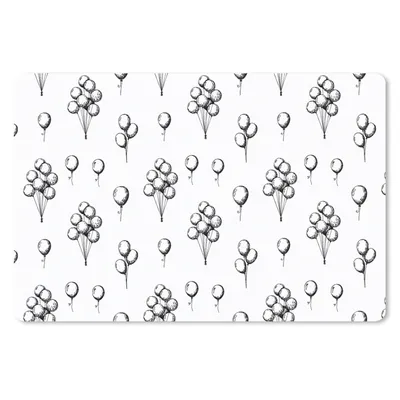 Produktbild von MuchoWow® Mauspad Mousepad Ballon - Muster - Schwarz und Weiß 27x18 cm - Mousepads - Maus Mat - Pad - Mausunterlage - Büroartikel - Desk Matten