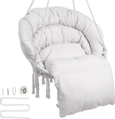 Obrázok produktu pre Závesné kreslo Závesné kreslo Závesná hojdačka Závesné sedadlo 800x625x1200mm 150kg Béžová