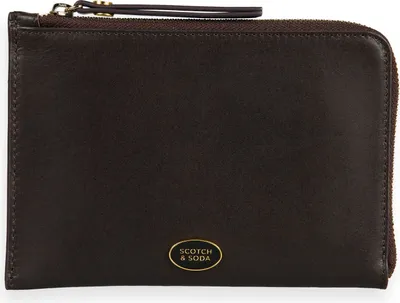 Image de SCOTCH & SODA Cuir étui pour carte d'identité Leather Travel Wallet Walnut brun