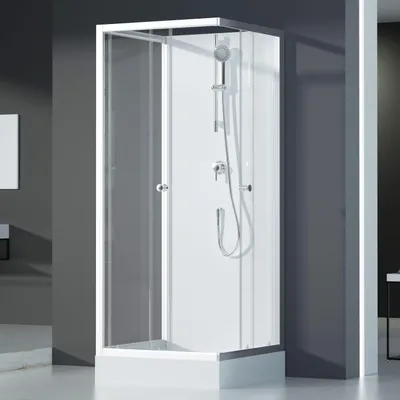 Immagine prodotto di Doccia completa MARWELL Doccia completa White Dream 90 x 90 x 200 cm - set completo incl. piatto doccia e rubinetto - installazione reversibile - sistema di profili in alluminio di alta qualità