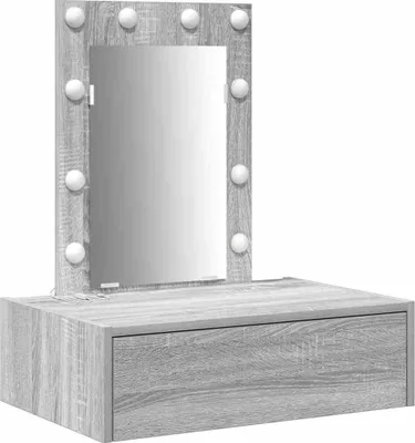 Produktbild von vidaXL Schminktisch mit Schubladen Grau 60 x 40 x 70 cm Holzwerkstoff
