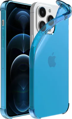 Image de Smartphonica iPhone
  12/12 Pro Housse transparente en silicone antichoc avec bumper - Bleu