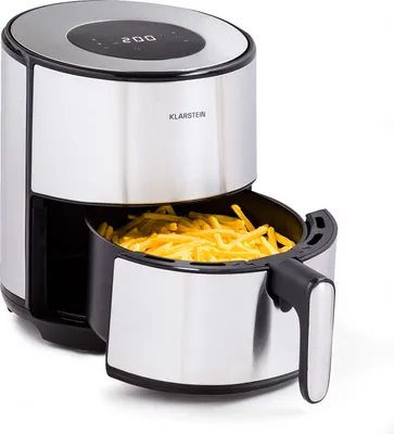Produktbild von Klarstein Heißluftfriteuse, Air Fryer zum Frittieren, Friteuse mit Touch-Bedienfeld, Timer, Einstellbare Temperatur & 8 Programme, Airfryer zum Luftfritieren, Heißluftfriteuse ohne Öl 1500 W, 4,3L