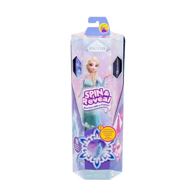 Produktbild von Mattel Disney Die Eiskönigin Spin & Reveal Elsa-Modepuppe und Accessoires mit 11 Überraschungen aus dem Disney-Film