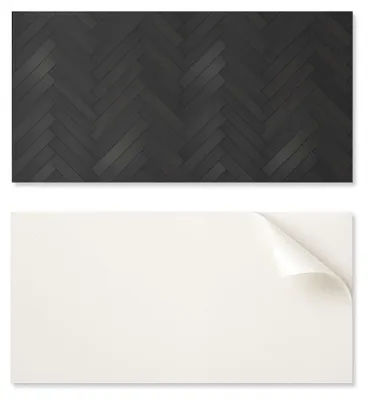 Produktbild von Wanddekor-PVC-Paneel mit Muster für Zimmer, 100 x 50 cm, Fischgrätmuster