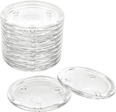 Imagen del producto de Soportes para velas de vidrio, juego de 12 unidades, con un diámetro de 10 cm, para velas tipo columna