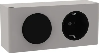Produktbild von FACKELMANN COMPACT LINE Elektrobox Schalter, Steckdose und Klemme in Silber, ideal für den Spiegelschrank