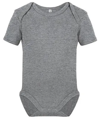Produktbild von Link Kids Wear - "Bailey 01" Bodysuit für Baby, Baumwolle aus biologischem Anbau, kurzärmlig LT5427 (92) (Grau meliert)