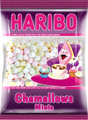 Image de Haribo Chamallows Minis, sucre mousseux, guimauve, bacon de souris, 200 g