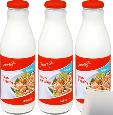Produktbild von Jeden Tag Salat-Dressing Sylter Art 3er Pack (3x500ml Flasche) + usy Block