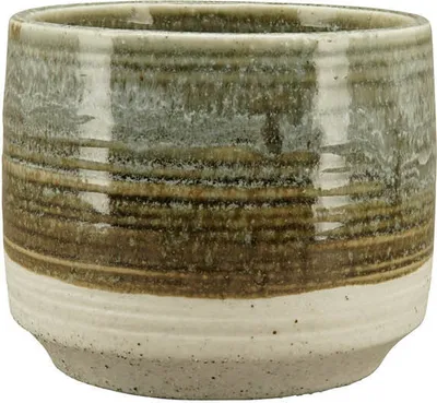 Produktbild von Blumentopf Übertopf Stone "ECOLO" grün/natur Ø13cm H11cm Topf Dekoration Deko