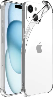 A transparent phone case is shown on a white background, with a phone inside it.