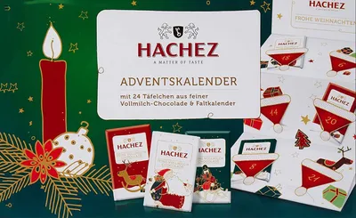 Obrázek produktu pro Hachez adventní kalendář s mléčnou čokoládou 180g