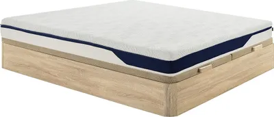 Produktbild von Set 180 x 200 cm helles Naturbett mit Box + HD 7-Zonen-Schaumstoffmatratze und herausnehmbarer 22 cm dicker Memory-Gel-Schicht - FAGANI von YSMÉE