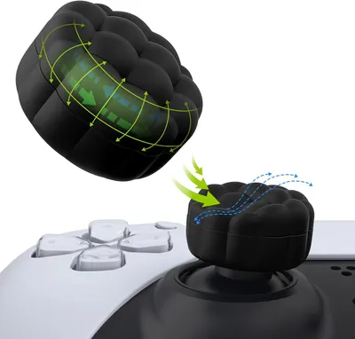 Immagine prodotto di Impugnature per pollice - Compatibili con PlayStation 5 e PlayStation 4 - Impugnature antiscivolo e copripulsanti per controller di gioco