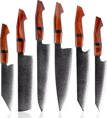 Produktbild von Kikaru Damast Küchenmesser Set - 6-teiliges Meisterwerk aus VG-10 Stahl KP35078