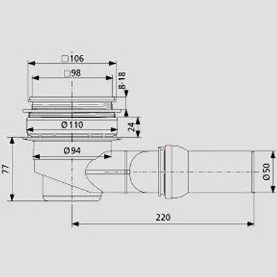 Produktbild von SANIT 34.043.00..S000 Duschablauf 823/BW verschraubbar
