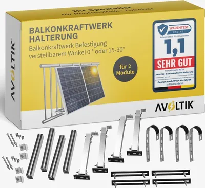 Produktbild von 2x Balkon Halterung Solarpanel Solarmodul PV Modul Befestigung ohne Bohren Balkonhalterung