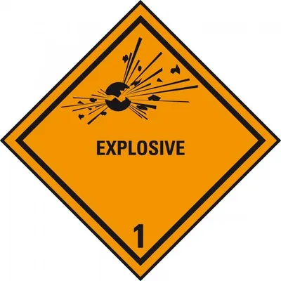 Produktbild von Dreifke® Aufkleber I Verpackungskennzeichen Kl. 1.1 Explosive, Folie, seewass...