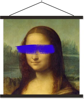 Produktbild von MuchoWow® Textilposter Mona Lisa - Leonardo da Vinci - Kunst 90x90 cm mit schwarzem Rahmen - Magnetisches