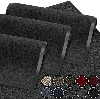 Image de Tapis de porte imperméable gris anthracite, 40 x 60 cm