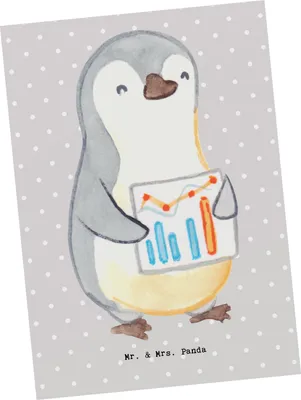Produktbild von Mr. & Mrs. Panda Postkarte Wirtschaftsanalytiker Herz - Grau Pastell - Geschenk, Postkarten, Ansichtskarten, bildkarte, Grußkarte, Ansichtskarte
