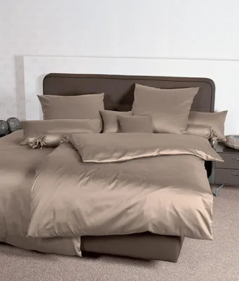 Produktbild von Janine Design Mako-Satin-Bettwäsche-Garnitur 31001 Colors Farbe taupe Größe 135x200 + 80x80