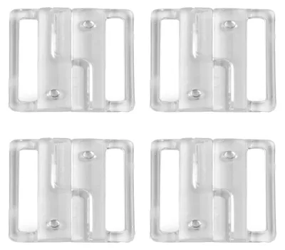 4 Modische Bikini-Verschlüsse 25mm Kunststoff Dessous BH Verschluss Haken BH-Zubehör transparent