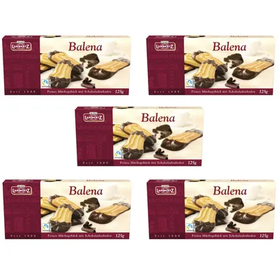Zdjęcie produktu dla Lambertz Balena shortbread ciemna czekolada 125g opakowanie 5 sztuk