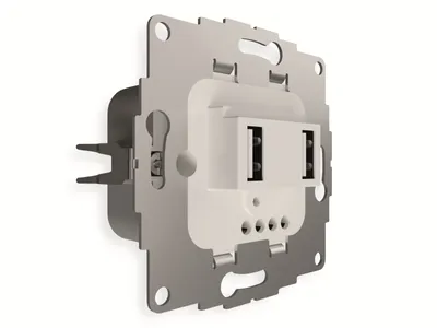 Produktbild von USB Ladestation 2USB chargeUP TAE,2x USB, 2,4 A, reinweiß glänzend