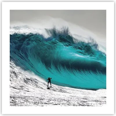 Produktbild von Poster - Poster ohne Rahmen - Surfen Welle Türkis - 50x50 cm - Wand Bild - Wanddeko - Wandbilder - Kunstposter - Wandposter - Bilder - Kunstdruck - Wanddekoration - Wandbild - P2XAC50x50-4351