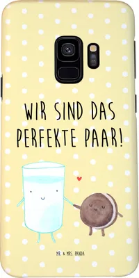 Produktbild von Mr. & Mrs. Panda Samsung Galaxy S9 Handyhülle Milch Keks - Gelb Pastell - Geschenk, Milk, Lustige Sprüche, Cookie, Handy Schutzhülle, Hülle, Smartphone, Cover, Kaffee