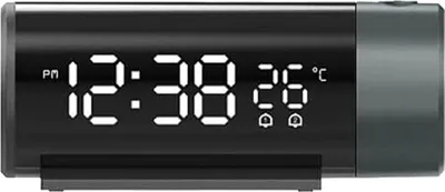 Produktbild von OKWISH Wecker USB aufladbar, Projektionswecker, mit Projektion von Zeit und Temperatur, Multifunktionaler Wecker, Doppelalarm Wecker, für Schlafzimmer
