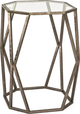 Produktbild von HAKU Beistelltisch bronze - Metall, Sicherheitsglas 8 mm, B/H/T: 37x50x37 cm