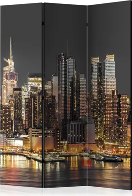 Obrázek produktu pro Oboustranný paraván City 135x172 cm 3-dílný zelený